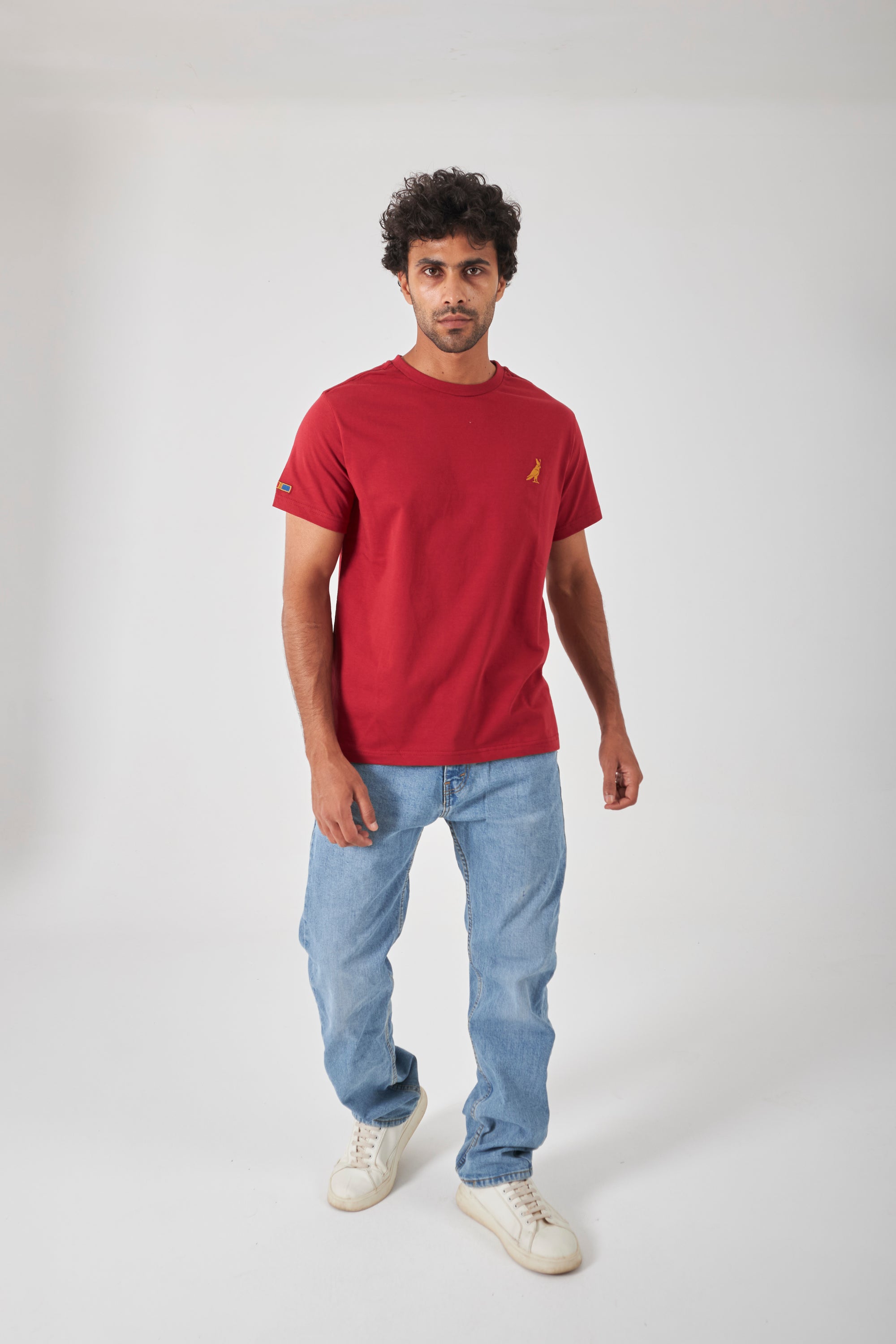 Basic Crew Neck T-Shirt - Royal Red