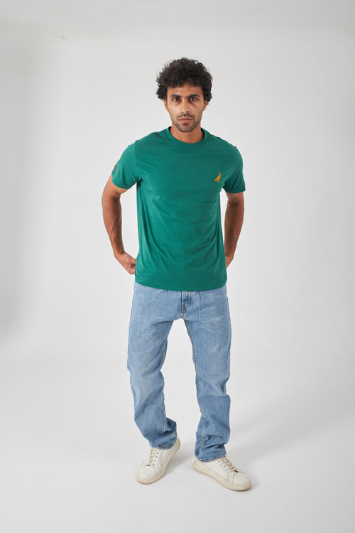 Basic Crew Neck T-Shirt  - Royal Green